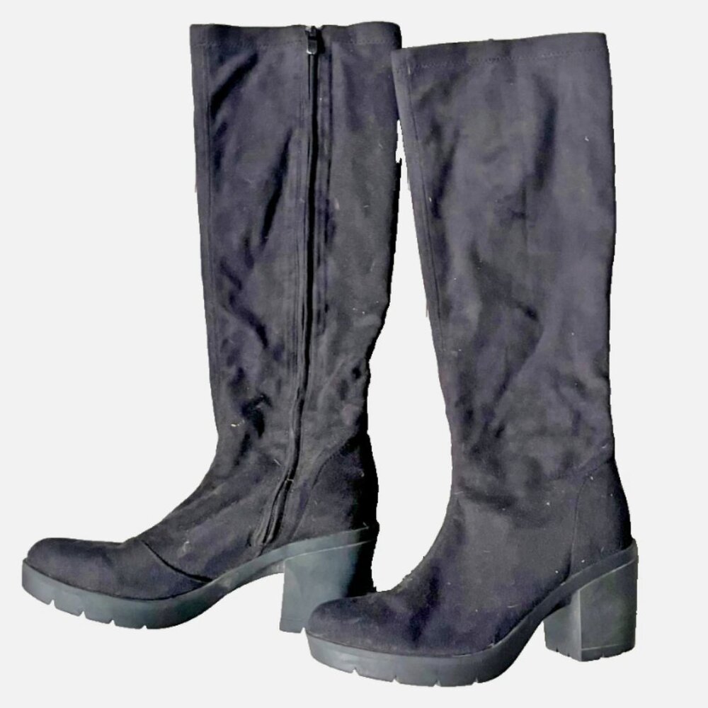 Bussola Bucharest Blossom Microtec Black Knee High Boots Size 38 / 7.5